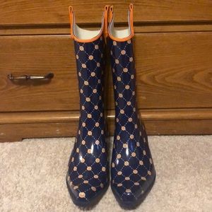Blue & orange Stadium Stomper Rain Boots